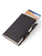 HARDLAND RFID Blocking Aluminum & PU Leather Wallet with Pop-Up Card Holder