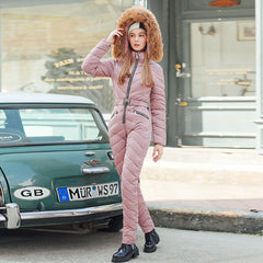 HARDLAND Women's One Piece Ski Jumpsuit With Hoodie