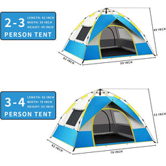 HARDLAND Outdoor Double Layer Camping Tent Easy Instant Pop Up