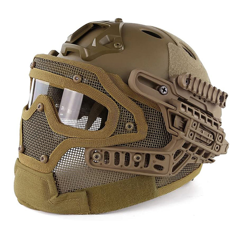 HARDLAND Tactical Protection Fast Helmet ABS Tactical Mask, Brown