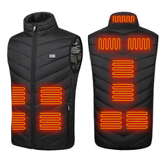 HARDLAND Heated Vest 11 Heating Zones, 2 Separate Controller, USB Lightweight Electric Heated Jacket for Men