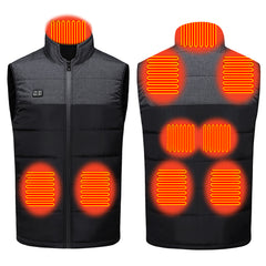 HARDLAND Heated Vest 9 Heating Zones, 2 Separate Controller, USB Lightweight Electric Jacket for Men