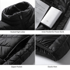 HARDLAND Heated Vest 11 Heating Zones, 2 Separate Controller, USB Lightweight Electric Heated Jacket for Men