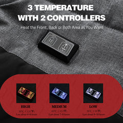 HARDLAND Heated Vest 9 Heating Zones, 2 Separate Controller, USB Lightweight Electric Jacket for Men