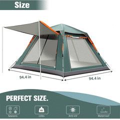 HARDLAND Automatic Tent 4 Person Large Space for Camping