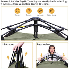 HARDLAND Instant Pop Up 4 Person Camping Tents