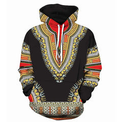 HARDLAND Unisex African Print Dashiki Hoodie Men Women Fashion Long Sleeve Streetwear Sweatshirts