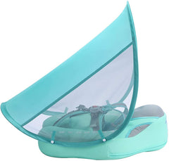 HARDLAND Baby Swim Float with Canopy, Non-Inflatable Solid Float