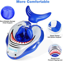 HARDLAND Baby Swim Float with Canopy Baby Swim Float Frog