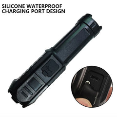 HARDLAND Telescopic Zoom Flashlight USB Charging Strong Light Flashlight