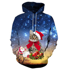 HARDLAND Women's Men's Ugly Christmas Sweaters 3D Ugly Christmas Sweatshirt Hoodies Pullover