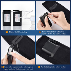 HARDLAND Electric Heated Socks Boot Feet Warmer USB Rechargable Battery Sock