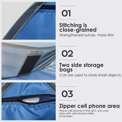 Portable Sun Shelter Mini Head Pop Up Tent for Beach Sunbathing Windproof Sand Proof