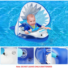 HARDLAND Baby Swim Float with Canopy Baby Swim Float Frog