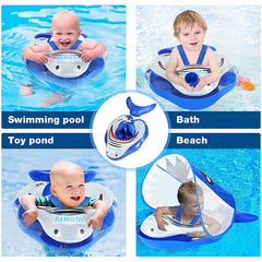 HARDLAND Baby Swim Float with Canopy Baby Swim Float Frog