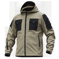 HARDLAND Men's Tactical Jacket Windproof Outdoor Multi-pocket Hooded