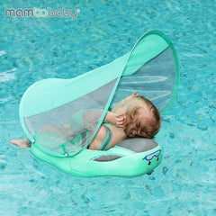 HARDLAND Baby Swim Float with Canopy, Non-Inflatable Solid Float