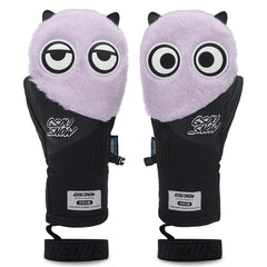 HARDLAND Cute Big Eyes Plush Men And Women Waterproof And Wear-Resistant Ski Gloves