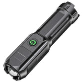 HARDLAND Telescopic Zoom Flashlight USB Charging Strong Light Flashlight