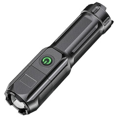 HARDLAND Telescopic Zoom Flashlight USB Charging Strong Light Flashlight