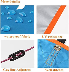 HARDLAND Lightweight Hammock Tarp Awning Canopy with Poles