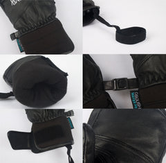 HardLand Waterproof Leather Ski Snowboard Gloves for Men & Women