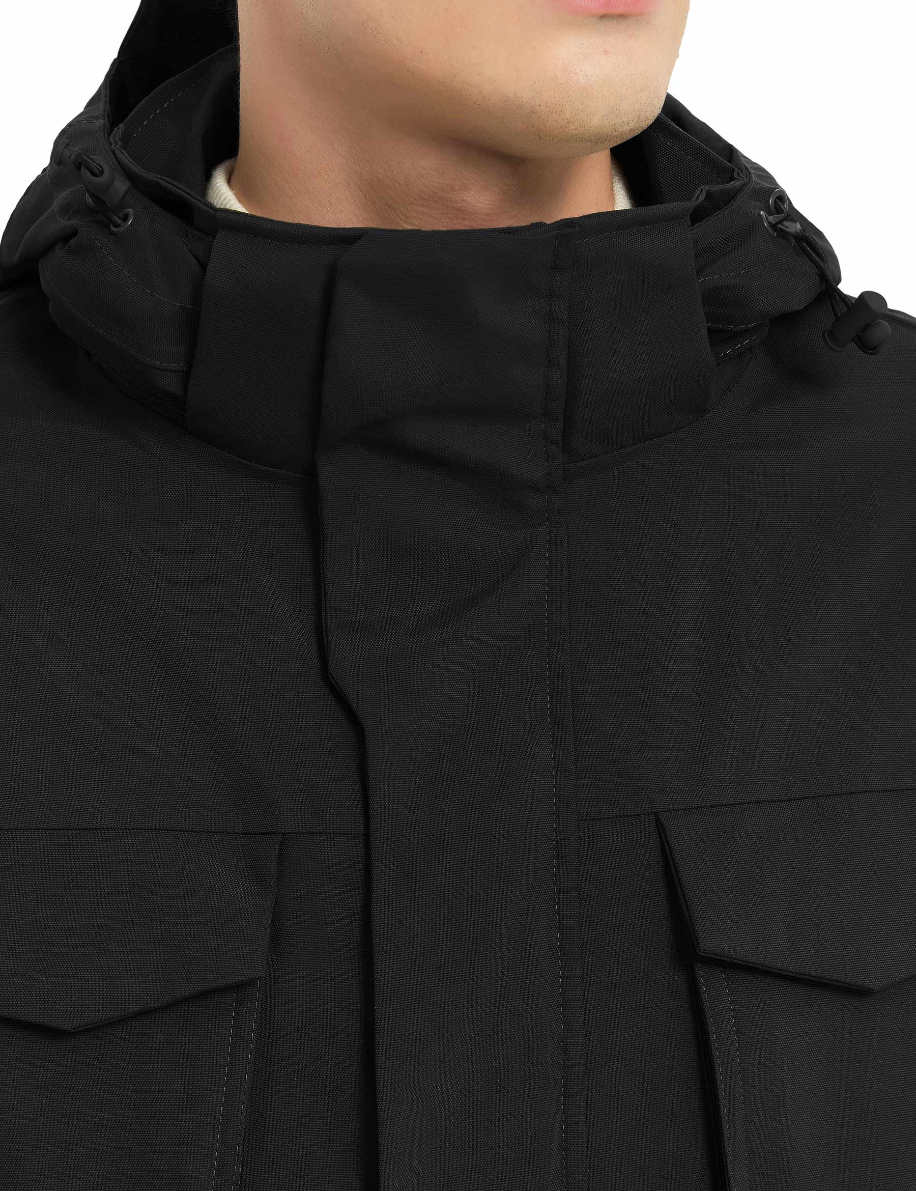 HARDLAND Men's Waterproof Tactical Jacket with Hood – Warm Outdoor Cargo Coat