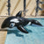 HARDLAND Inflatable Black Whale Inflatable Pool Float