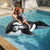 HARDLAND Inflatable Black Whale Inflatable Pool Float