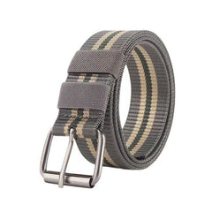 HARDLAND Men's Tactical Nylon Web Stripe Belt with Metal Buckle
