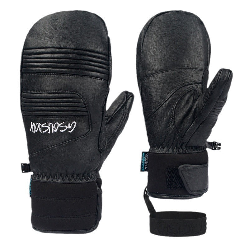 HardLand Waterproof Leather Ski Snowboard Gloves for Men & Women