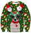HARDLAND Unisex Ugly Christmas Crewneck Sweatshirt Novelty 3D Graphic Long Sleeve Sweater Shirt