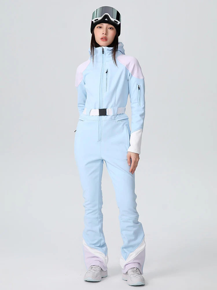 HARDLAND Women's Retro Vibe Elegant Stretch Flare Ski Jumpsuit