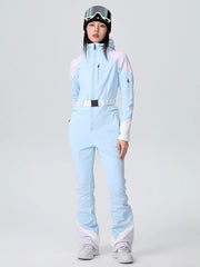 HARDLAND Women's Retro Vibe Elegant Stretch Flare Ski Jumpsuit