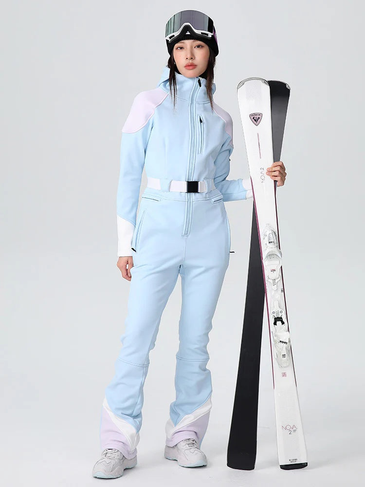 HARDLAND Women's Retro Vibe Elegant Stretch Flare Ski Jumpsuit