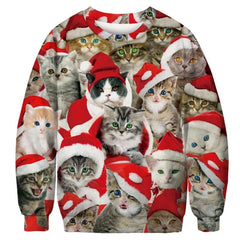 HARDLAND Unisex Ugly Christmas Crewneck Sweatshirt Novelty 3D Graphic Long Sleeve Sweater Shirt