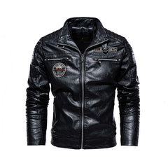 HARDLAND Men's Fashion Coat Leather Jacket Motorcycle Style
