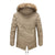 HARDLAND Men's Coat Autumn Winter Plus Velvet Hooded Fur Collar Mid-Length Tooling Jacket