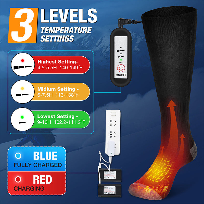HARDLAND Electric Heated Socks Boot Feet Warmer USB Rechargable Battery Sock