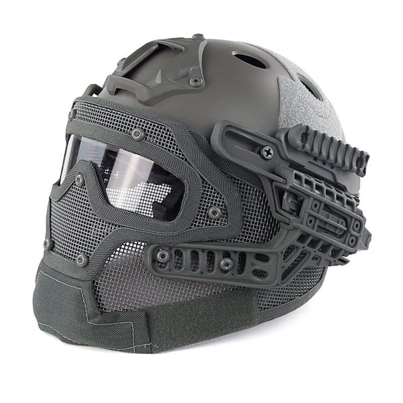 full face tactical helmet motorcycle HARDLAND Protection Fast Helmet ABS Tactical Mask, Grey