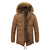 HARDLAND Men's Coat Autumn Winter Plus Velvet Hooded Fur Collar Mid-Length Tooling Jacket