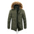 HARDLAND Men's Coat Autumn Winter Plus Velvet Hooded Fur Collar Mid-Length Tooling Jacket