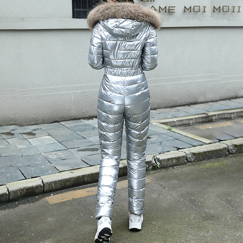 HARDLAND Winter Hooded Parka Jumpsuits One Piece Ski Suit