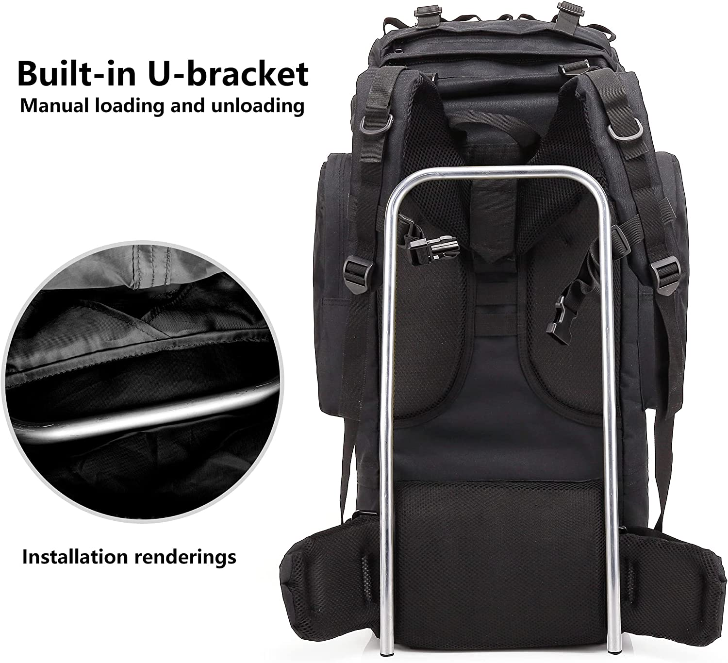 HARDLAND 65L Outdoor Backpack Tactical Climbing Hiking Sport Shoulder Bag