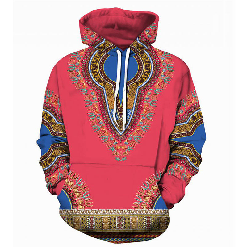 HARDLAND Unisex African Print Dashiki Hoodie Men Women Fashion Long Sleeve Streetwear Sweatshirts