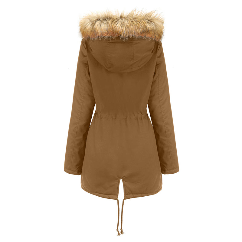 HARDLAND Women's Hooded Fleece Line Coats Parkas Faux Fur Jackets