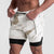 HARDLAND Men's 2 In 1 Double-deck Quick Dry GYM Sport Shorts