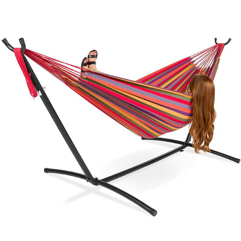 HARDLAND 2-Person Double Hammock with Stand Set