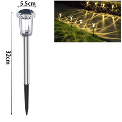 HARDLAND 6 Pack Solar Pathway Lights Outdoor LED Waterproof Stainless Steel Garden Stakes Lights