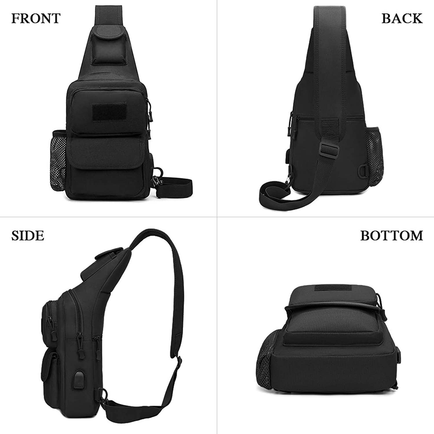 Tactical Chest Sling Bag Crossbody Pack One Strap Shoulder Backpack